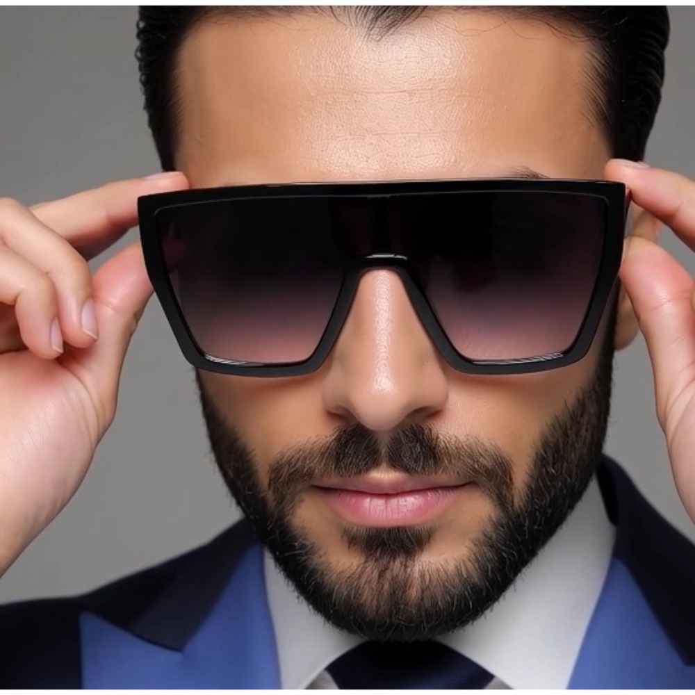 Men Sunglasses Oversized Rectangular Frame‎ Fashion Shades Designer Style Lentes